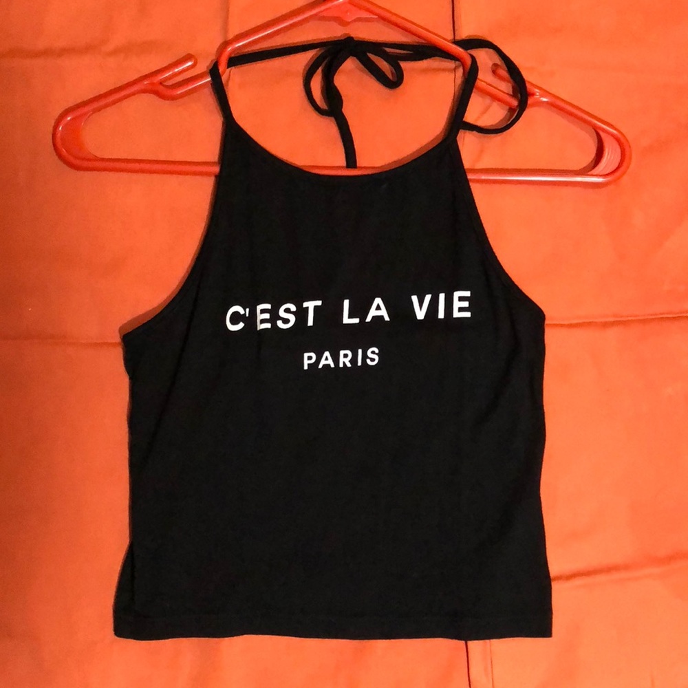 Black Halter Crop Top